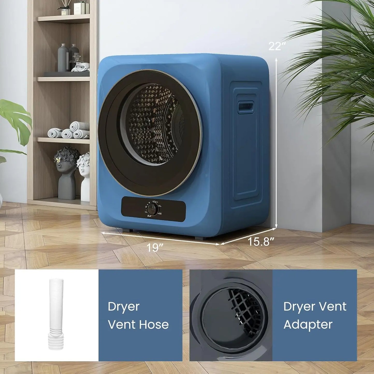 Portable Front Load Electric Clothes Dryer With Stainless Drum