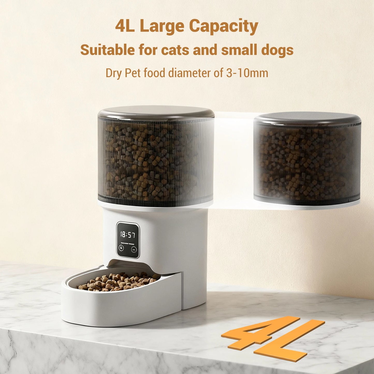 Acekool Automatic Cat Feeder With Timer And Portion Control