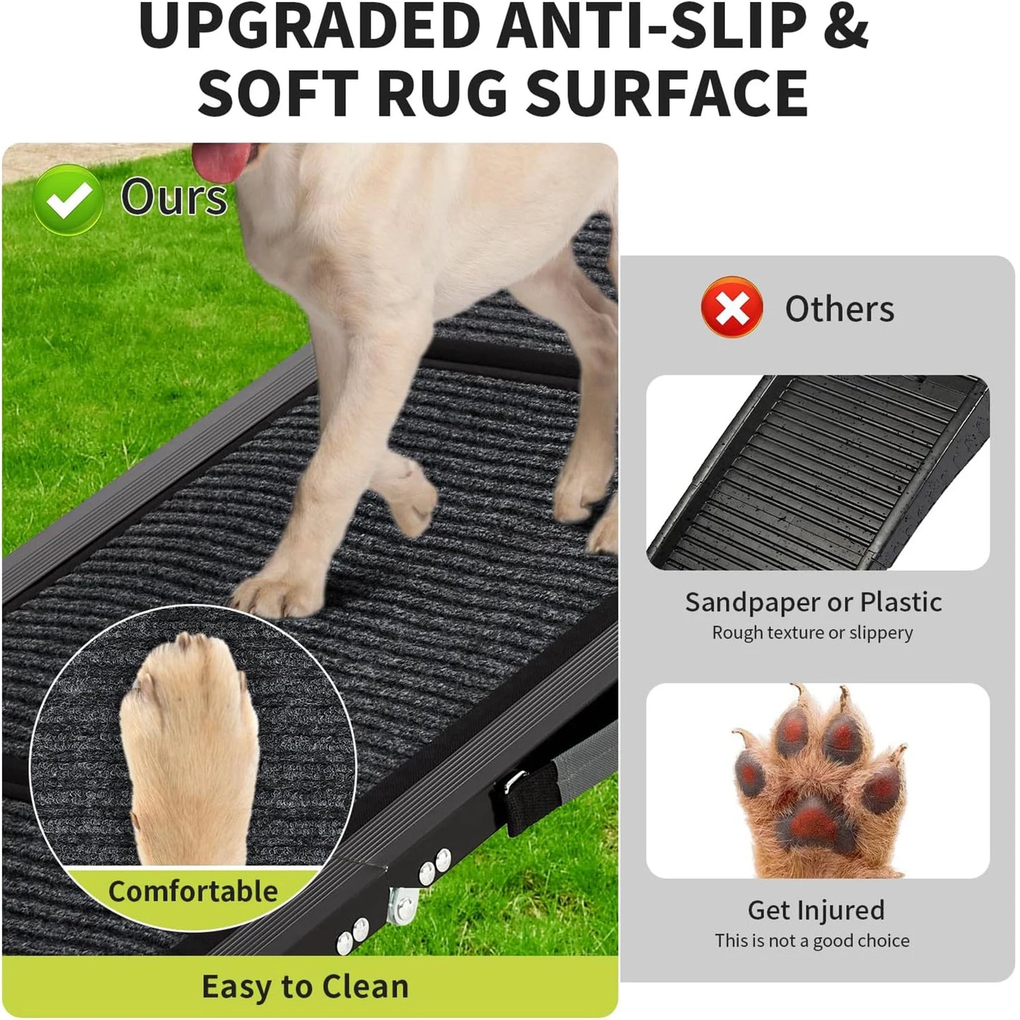 HiMISS Folding Dog Ramp for Cars Non Slip 250 Pounds