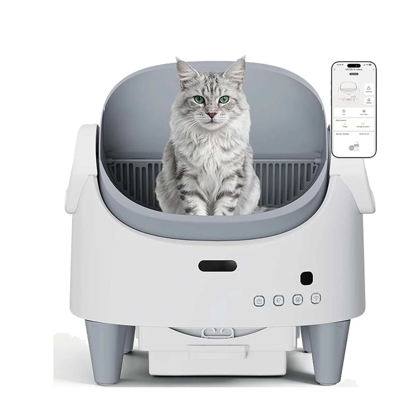 Automatic Cat Litter Box Top-Open Self Cleaning Cat Litter Box with 15-Layer Safety Protection, Smart App Control, Large Capacity Friendly Electric Litter Box
