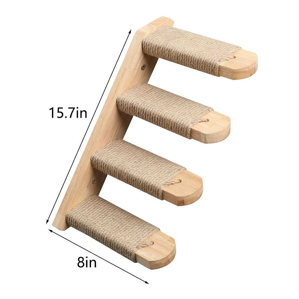 PETRAVELCN Cat Climbing Wall Shelf Four Step Scratching Post