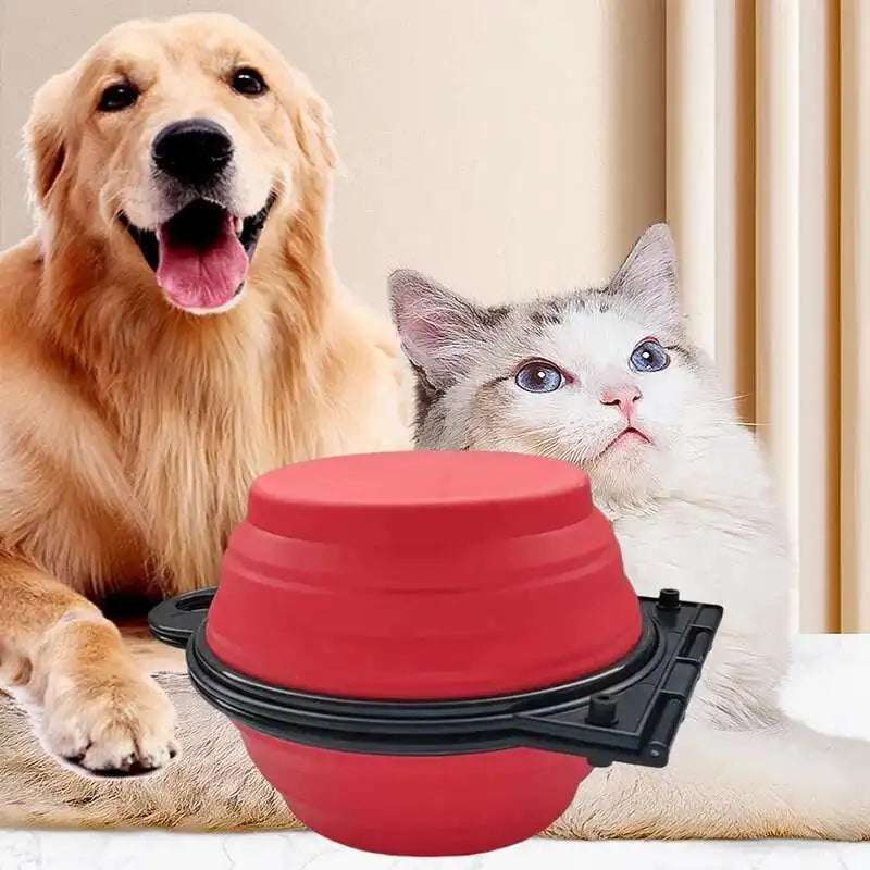 New 2 in 1 Collapsible Dog Travel Bowl Double Bowls Folding Food Water Bowl Portable Hangable Dog Feeder for Outdoor Dog Product