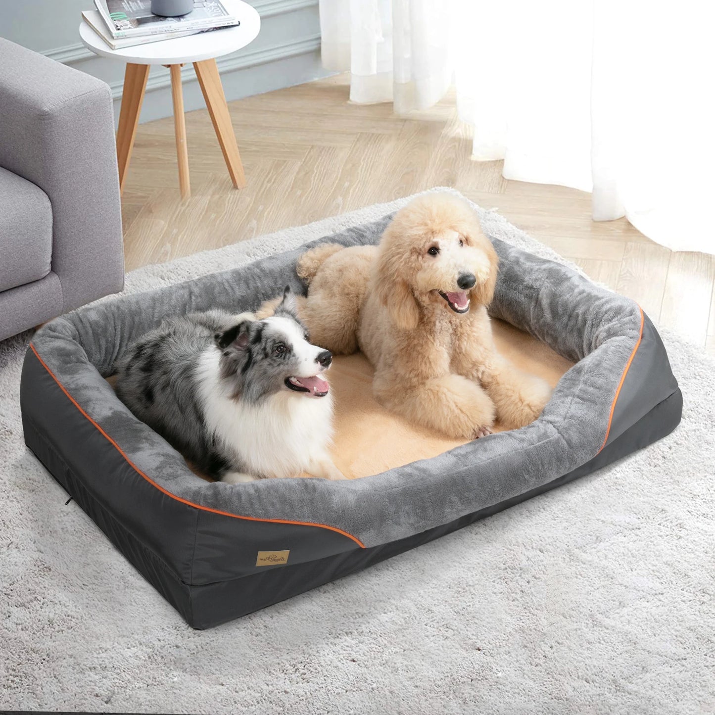 BINGOPAW Anti Allergy Warm Fleece Dog Bed With Removable Waterproof Cover