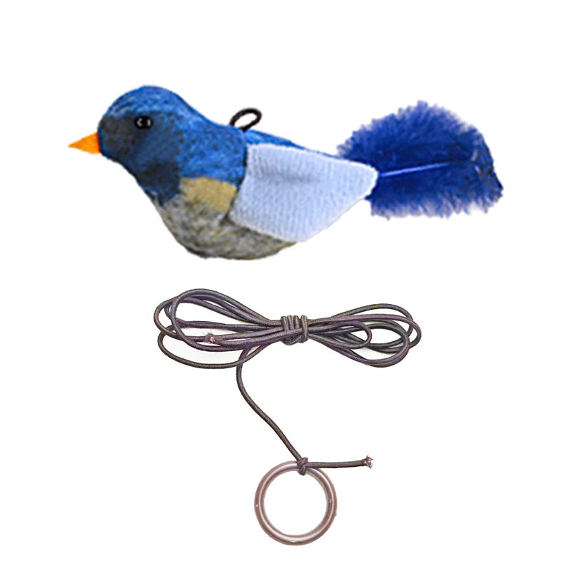 Lifelike Bird Plush Cat Toy Teaser With Feather For Kitten