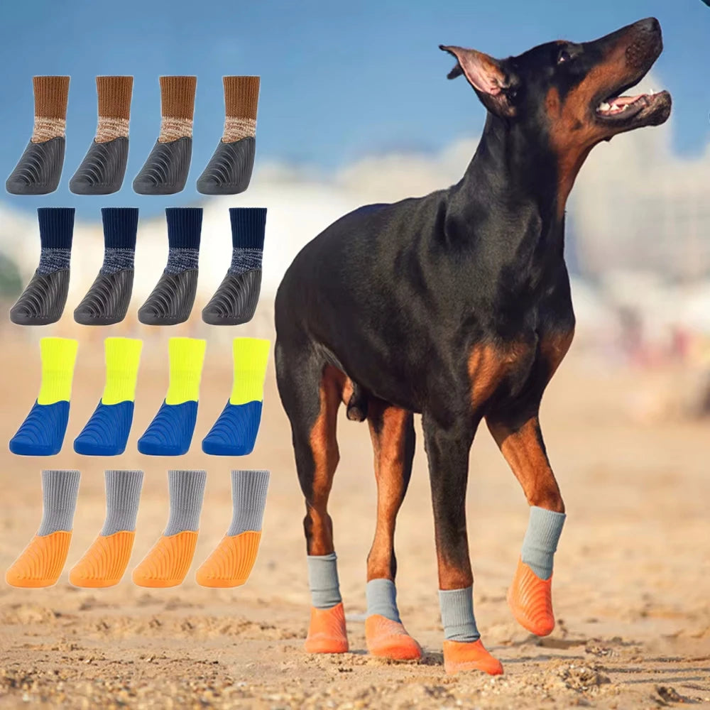 Outdoor Pet Dog Boots Set Waterproof Anti Slip Paw Protectors