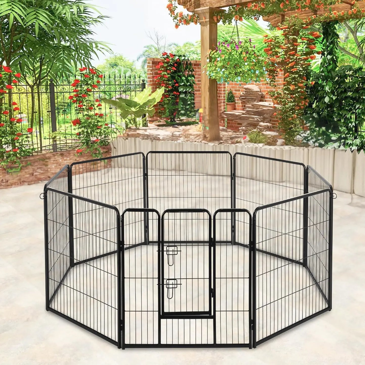 Dog Playpen Heavy Duty Metal Exercise Pen Rust-Resistant