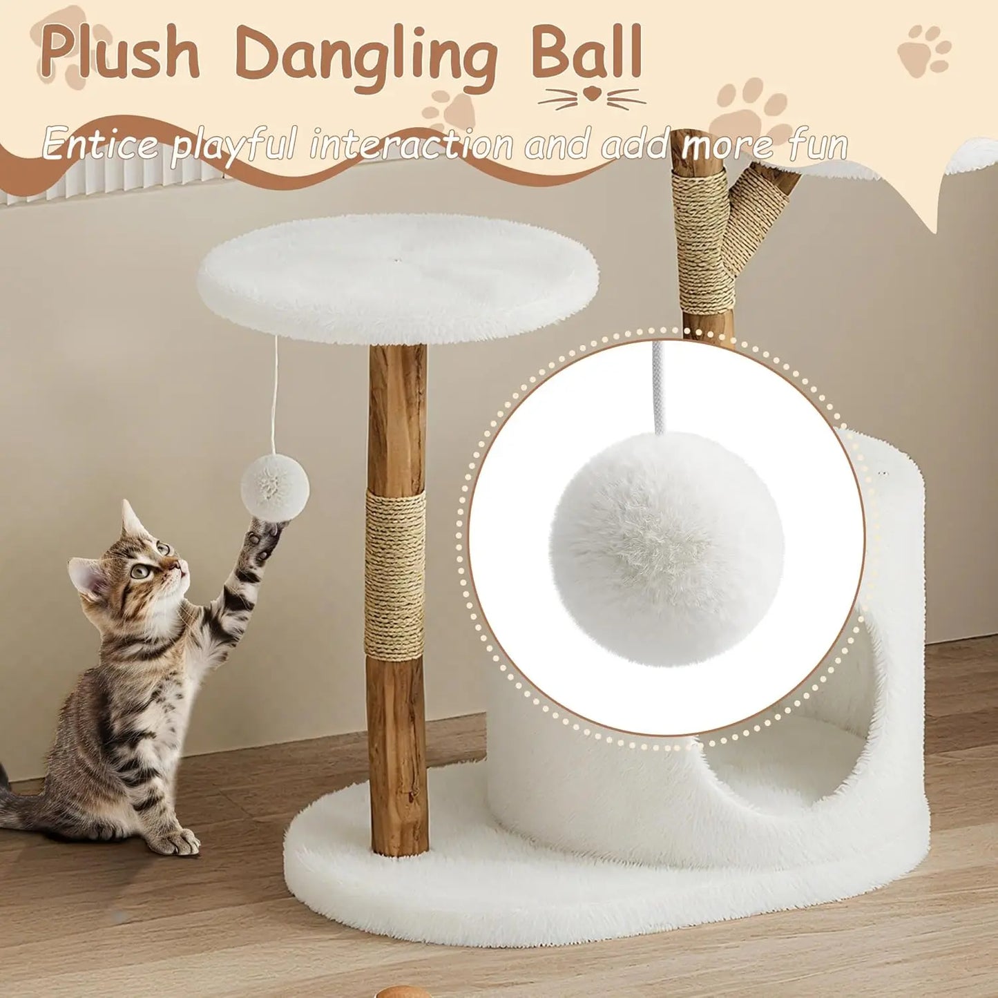 HiMISSCN Multi Level Cat Tree Tower With Bed and Condos
