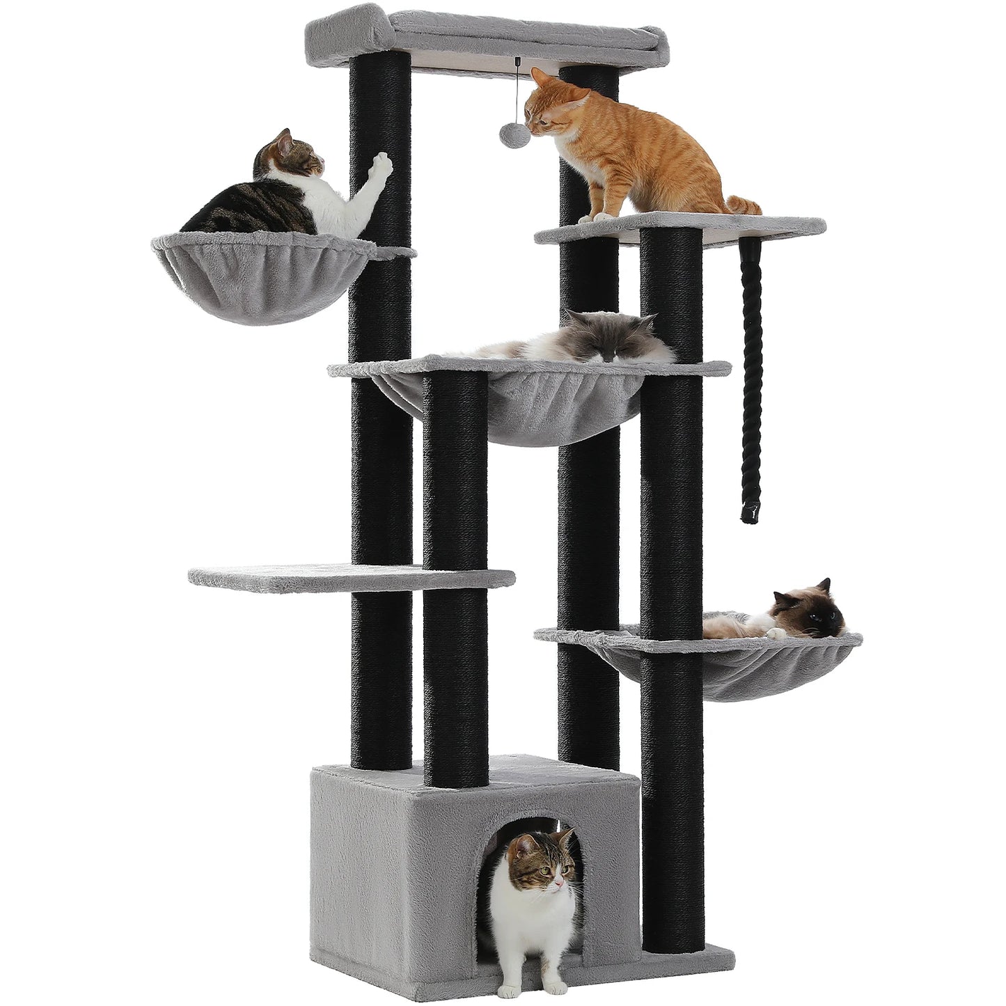PEQULTICN Multi-Level Cat Tree With Scratching Posts And Condos