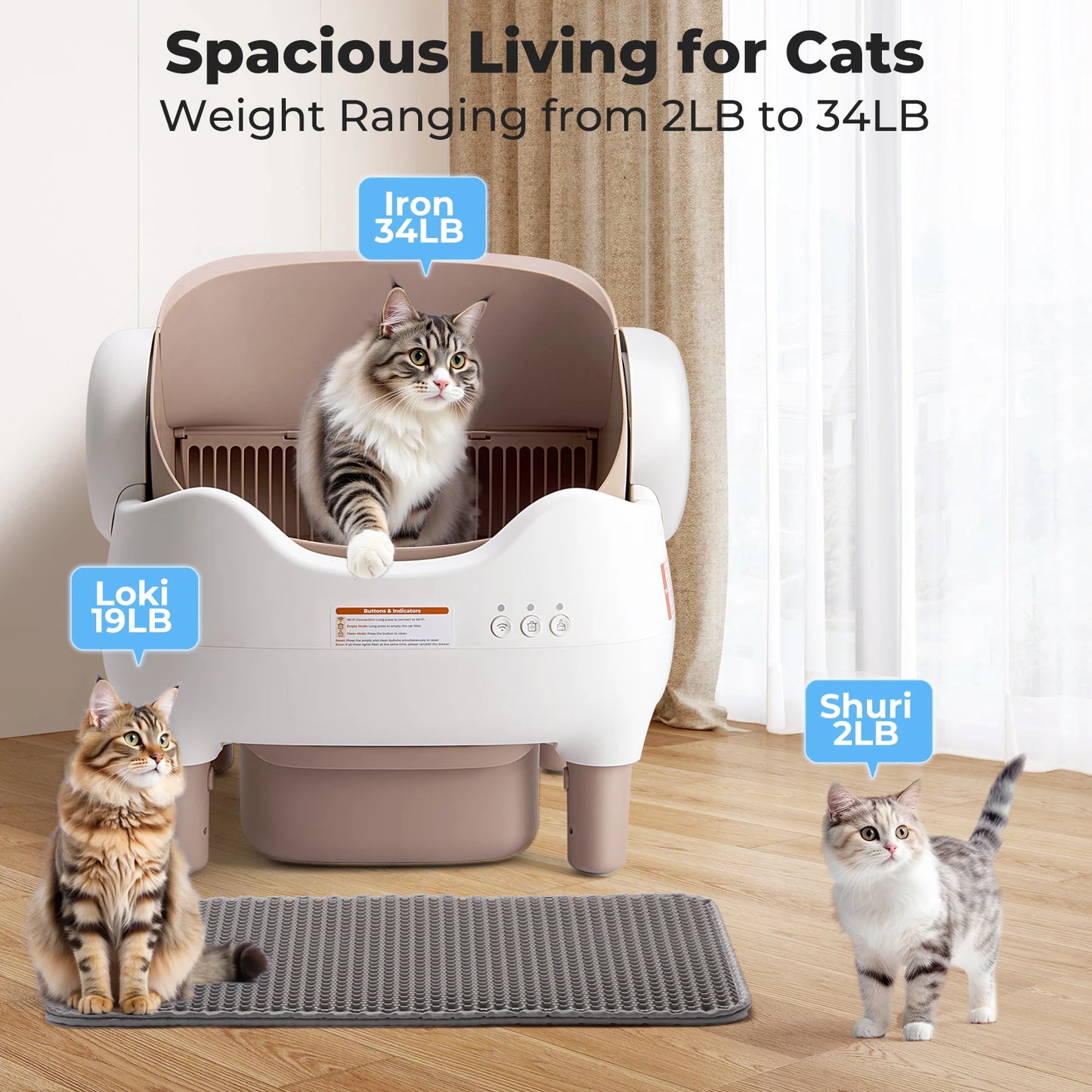 Lunapurr App-Controlled Self-Cleaning Cat Litter Box