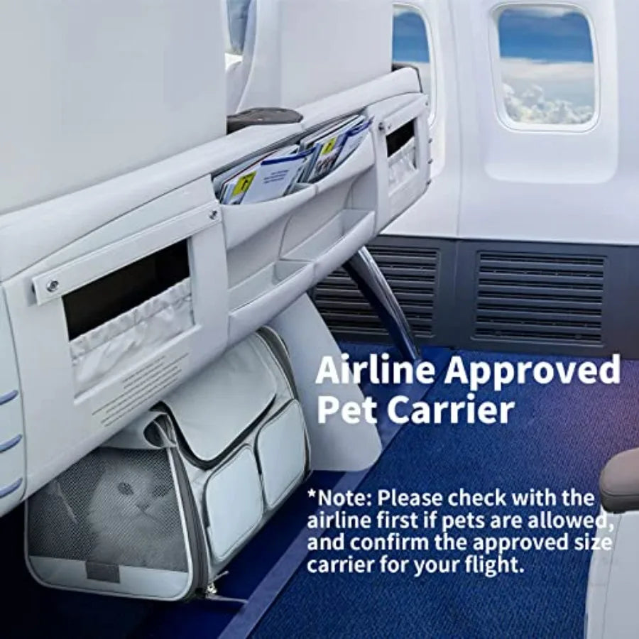 Cat Carrier, Soft-Sided Small Dog Carrier, Large Cat Travel Bag with 4 Mesh Windows, Under 15 lb Airline Approved Pet Carrier w