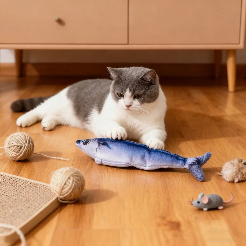 Booteely Electric Catnip Fish Toy Set With USB Charging