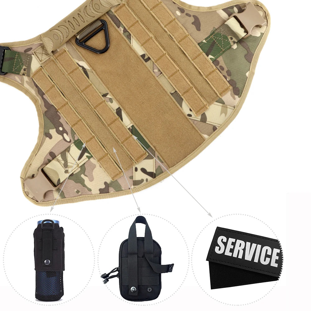 PETRAVELCN Tactical Dog Harness Leash Set For Large Dogs