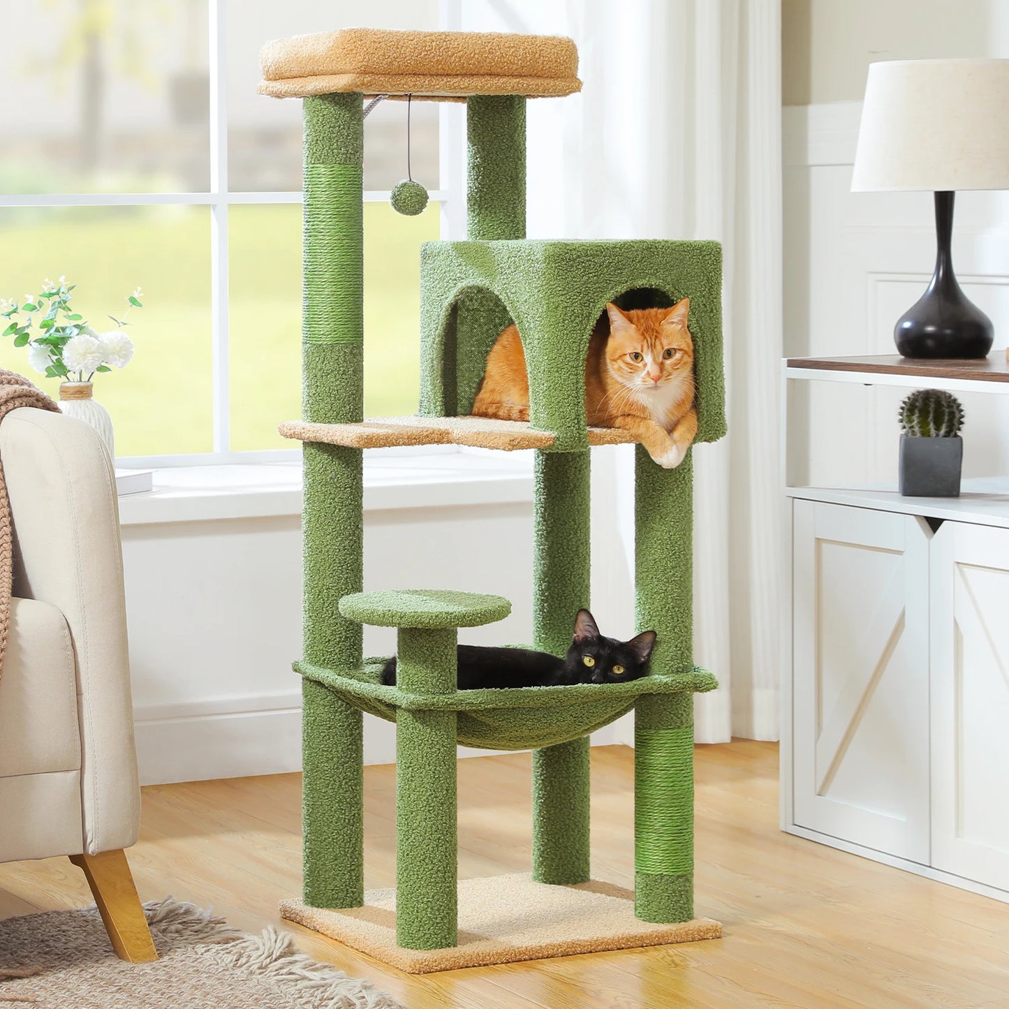 PEQULTICN 5-Level Cat Tree With Perch And Hammock