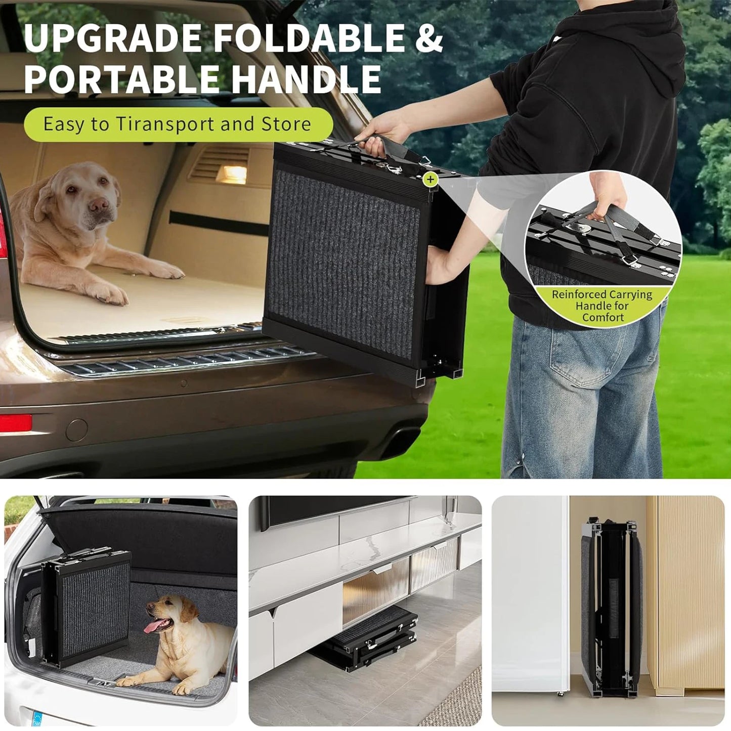 HiMISS Folding Dog Ramp for Cars Non Slip 250 Pounds