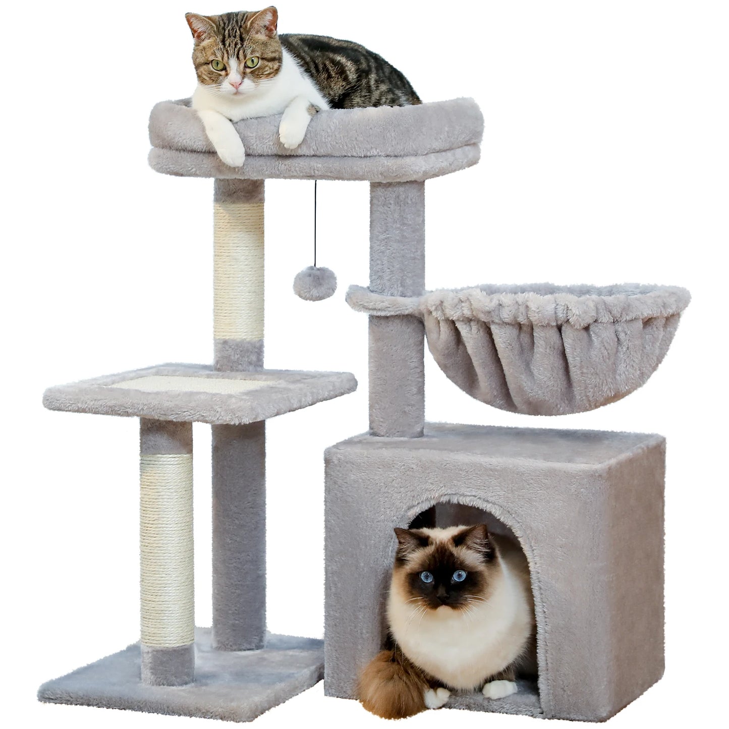 PEQULTICN Small Cat Tree With Natural Sisal Scratching Post