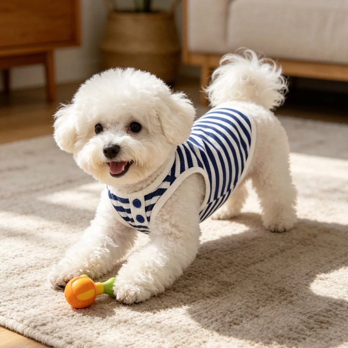 Striped Cool Pet Vest Breathable Summer Outfit For Dogs Cats