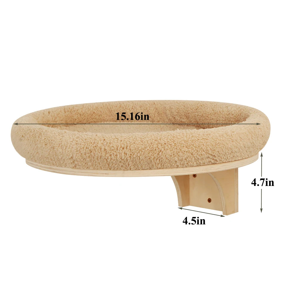 PETRAVEL Cat Wall Mount Climbing Ladder With Hammock Scratching Post