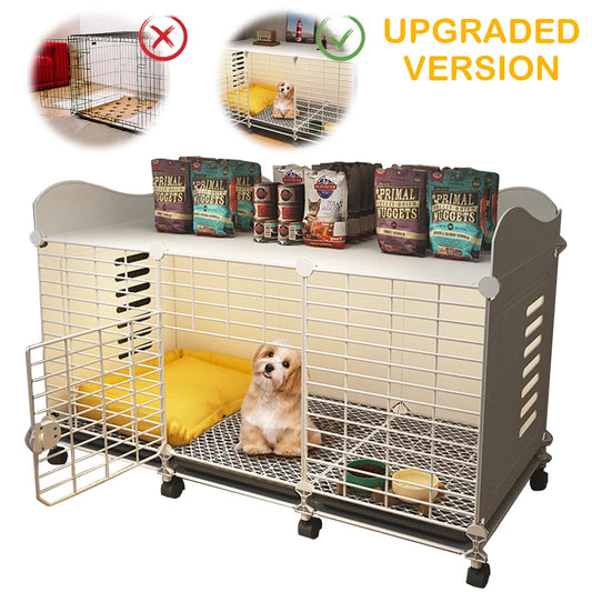 Dog Kennel With Wheels And Tray Indoor Wire Crate