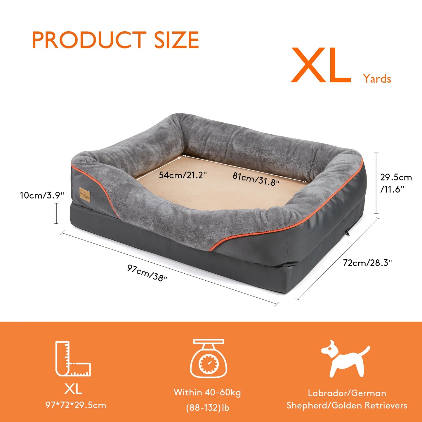BINGOPAW Anti Allergy Warm Fleece Dog Bed With Removable Waterproof Cover