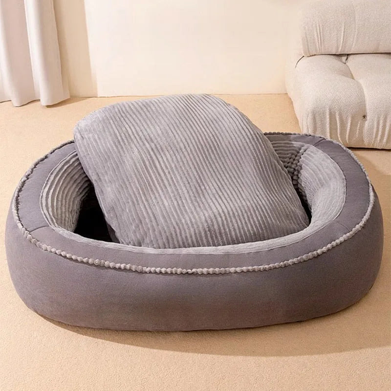Pet Bed Donut Round Dog Cat Cushion Soft Washable Comfort
