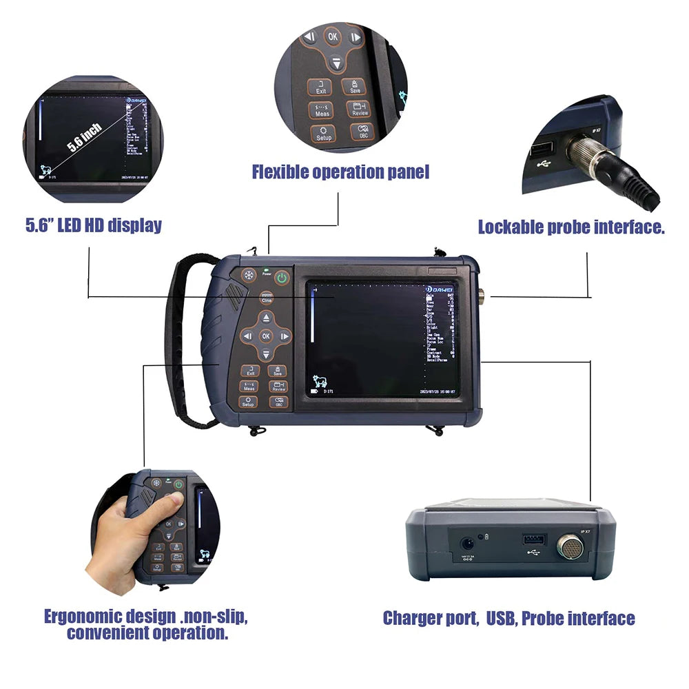DAWEI Portable Veterinary Ultrasound Scanner For Livestock Pregnancy