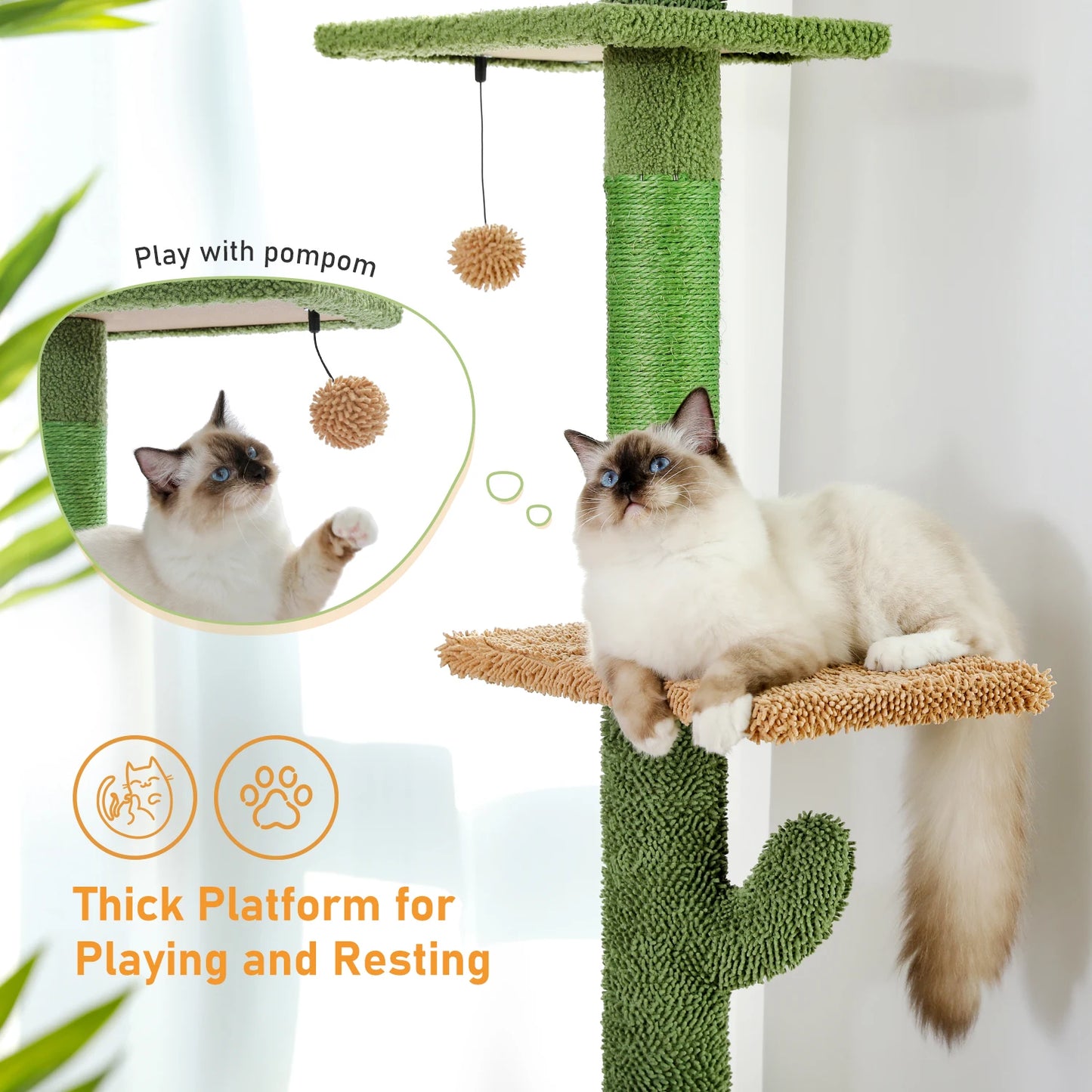 PAWZ Road Cat Tree Tower With Scratching Post Hammock