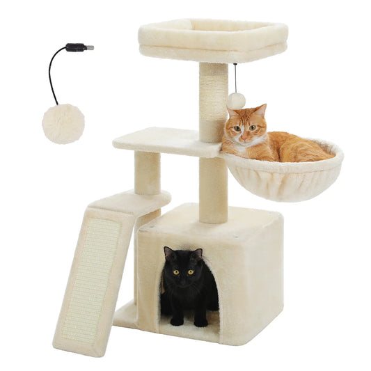 PEQULTICN Small Cat Tree With Natural Sisal Scratching Post