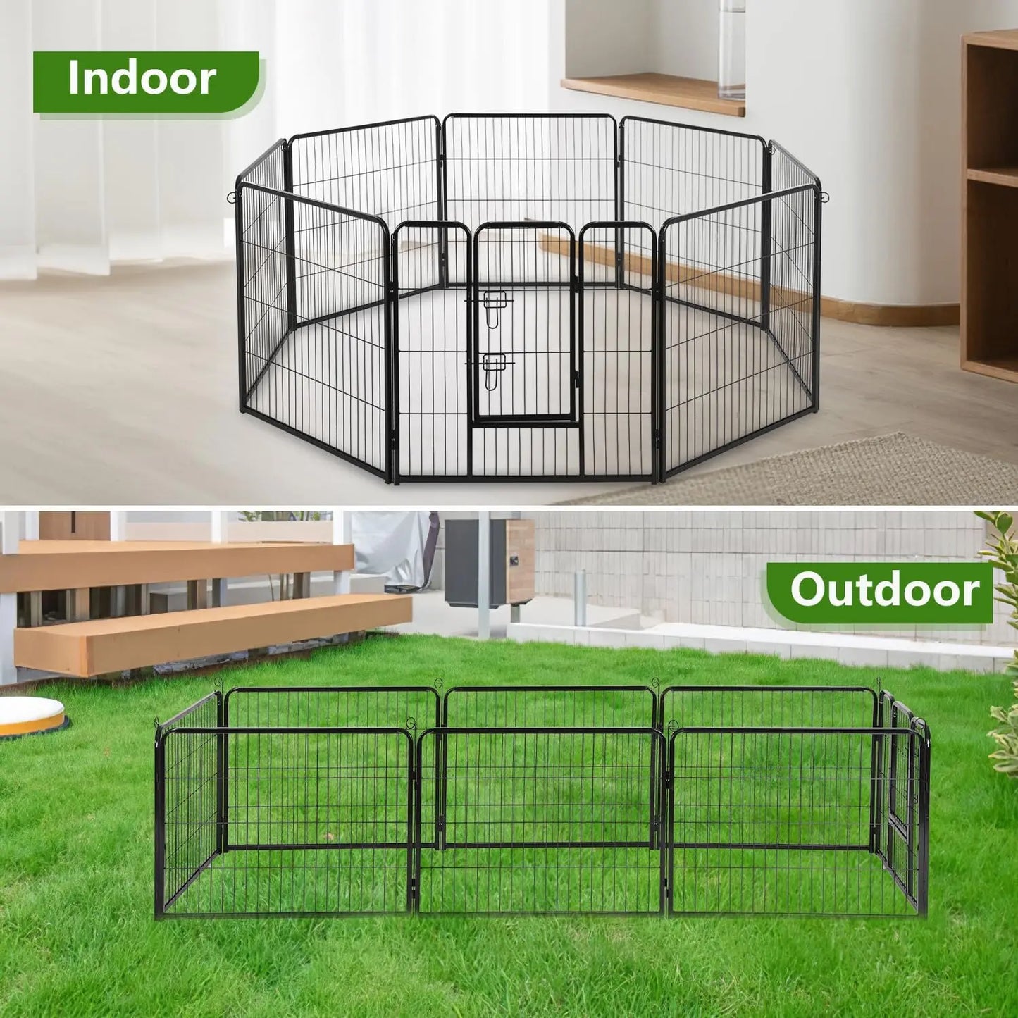 Dog Playpen Heavy Duty Metal Exercise Pen Rust-Resistant