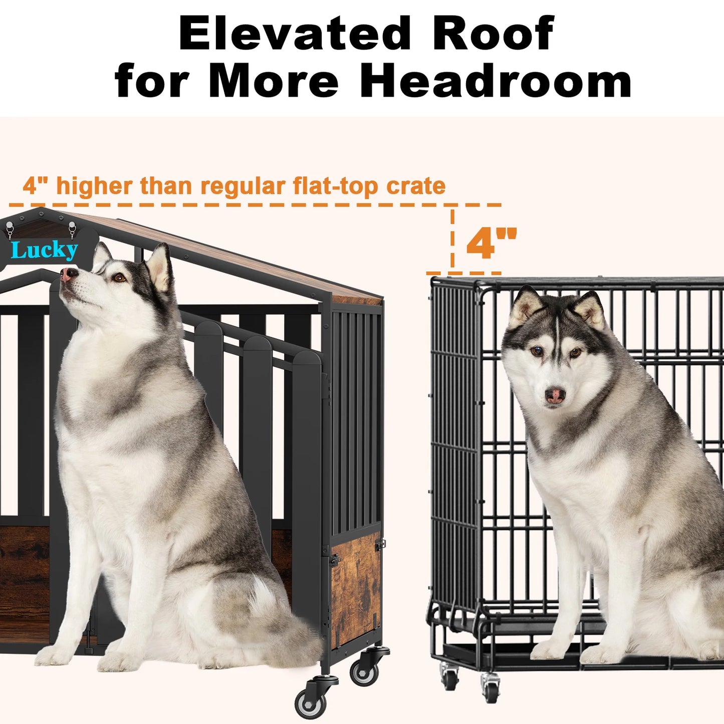 Heavy Duty Dog Crate Furniture With Wheels
