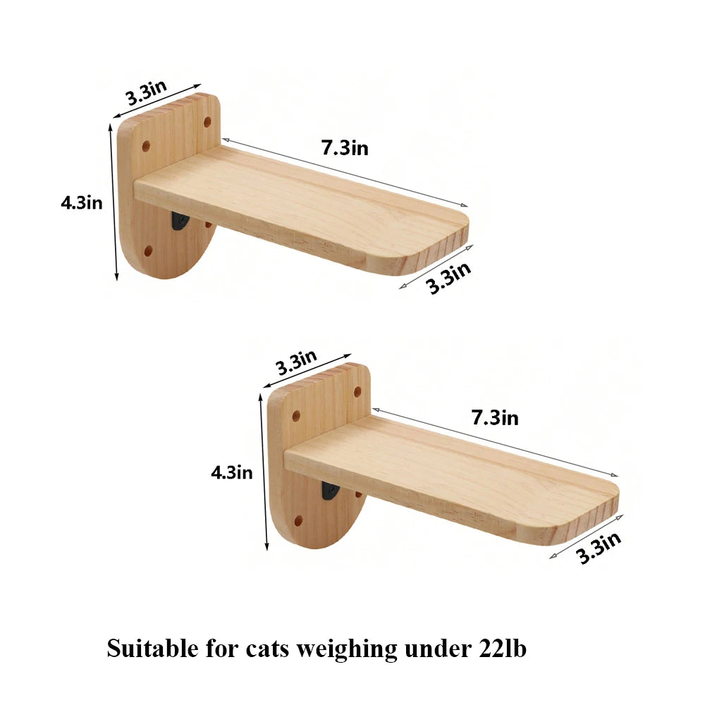 PETRAVELCN Cat Climbing Wall Shelf Four Step Scratching Post