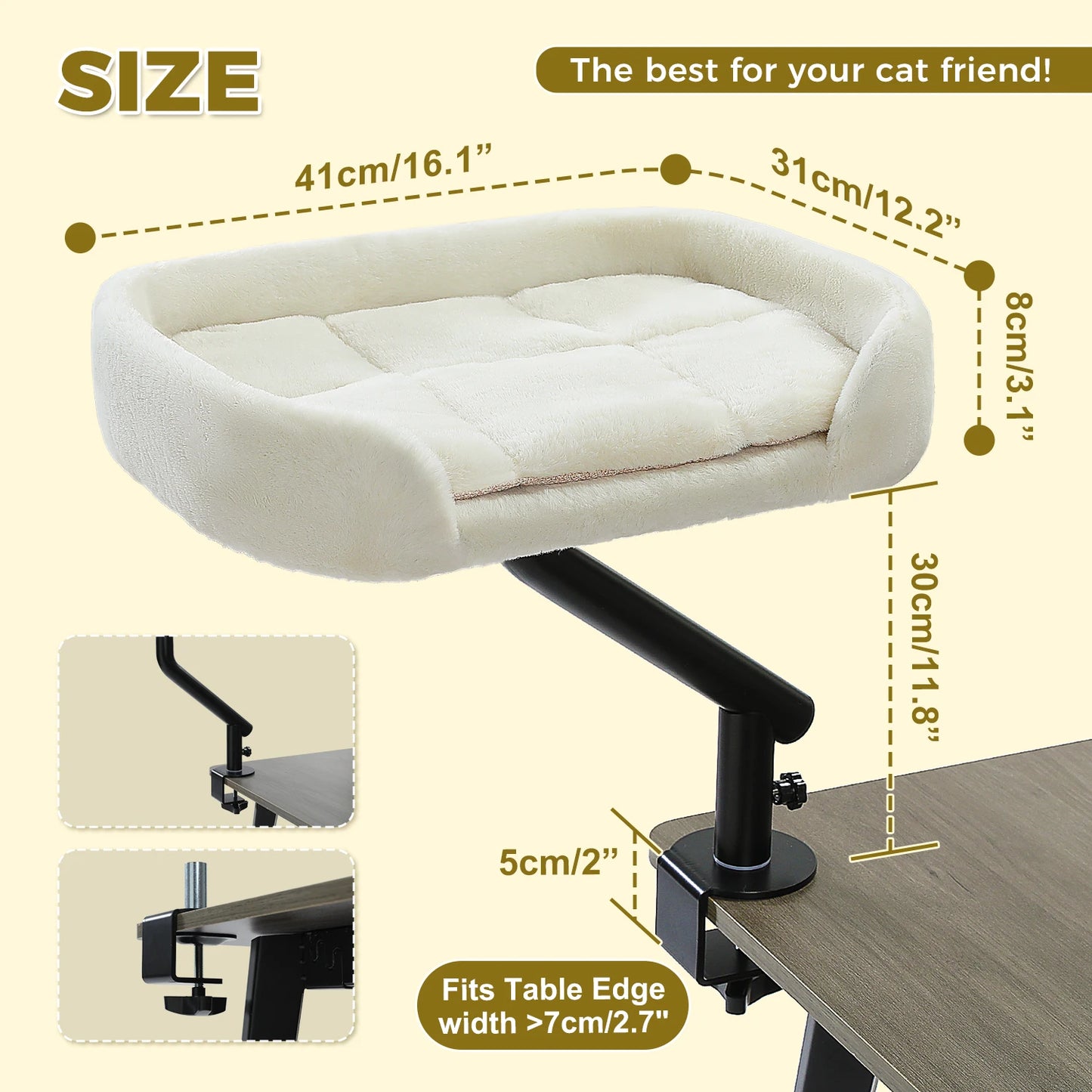 PAWZ Road Cat Desk Bed 360 Degree Rotatable Stand With Soft Hammock