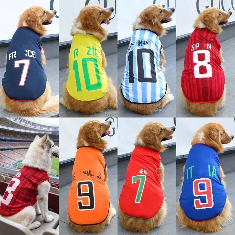 New Hot Cat Clothes Breathable Mesh for Pet World Cup National Team Jersey Football Themed Pet T Shirt Puppy Soft Quick Dry Vest