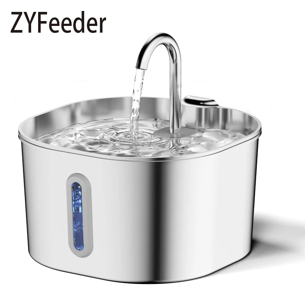 Automatic Stainless Steel Pet Water Fountain for Cats and Dogs