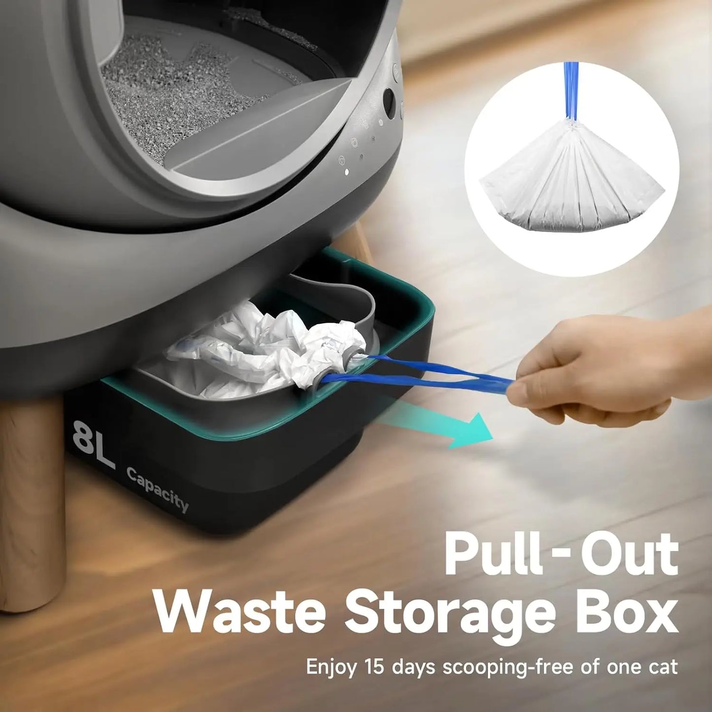 Self Cleaning Litter Box for Multiple Cats with App Control
