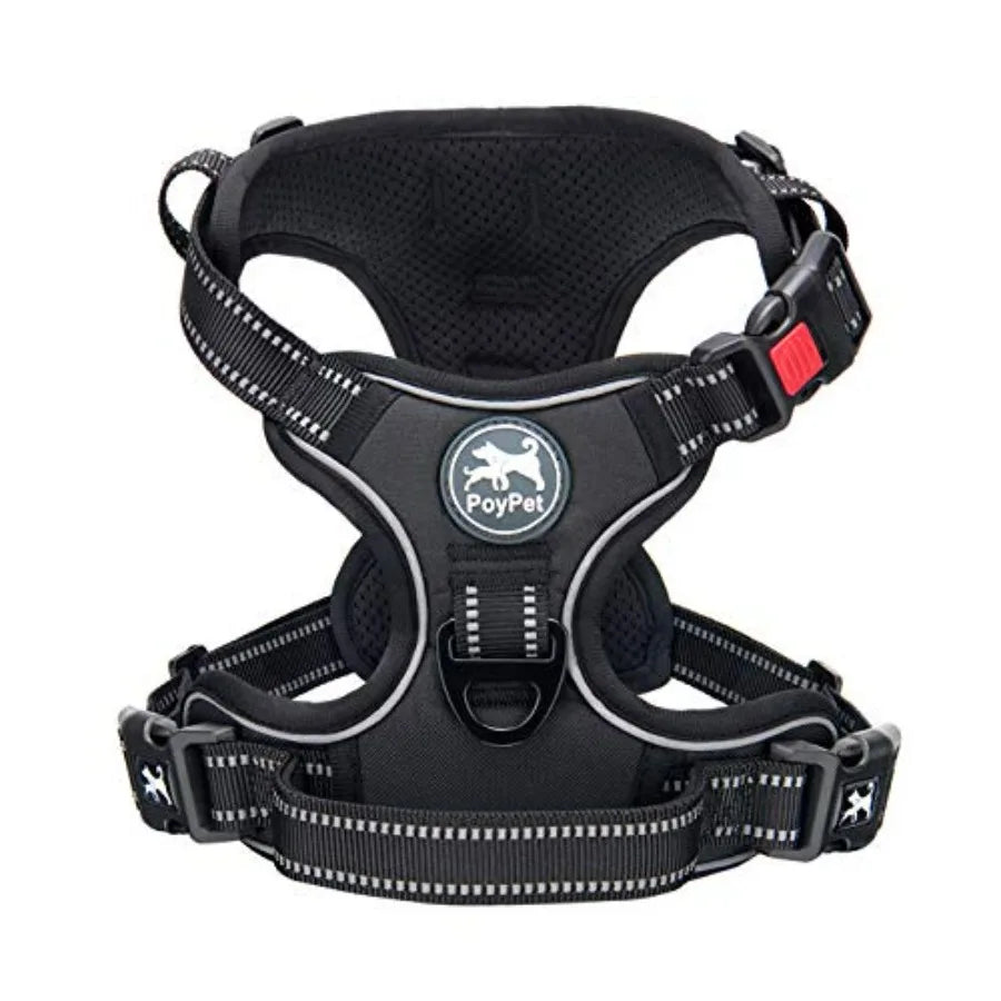 Pull Dog Harness, Choke Front Lead Dog Reflective Harness, Adjustable Soft Padded Pet Vest with Easy Control Handle for Small t