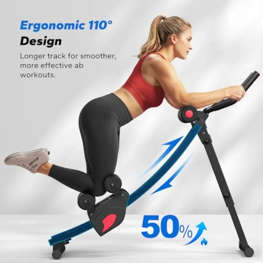 Fitness ab machine, ab workout equipment for home gym, Height Adjustable ab trainer, foldable fitness equipment.