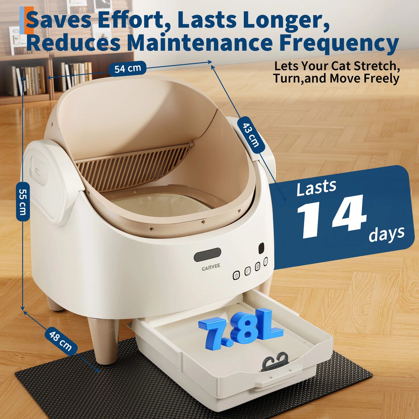 HiMISS Self Cleaning Smart Litter Box App Controlled Odor Free Cat Toilet