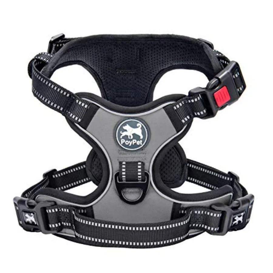 Pull Dog Harness, Choke Front Lead Dog Reflective Harness, Adjustable Soft Padded Pet Vest with Easy Control Handle for Small t