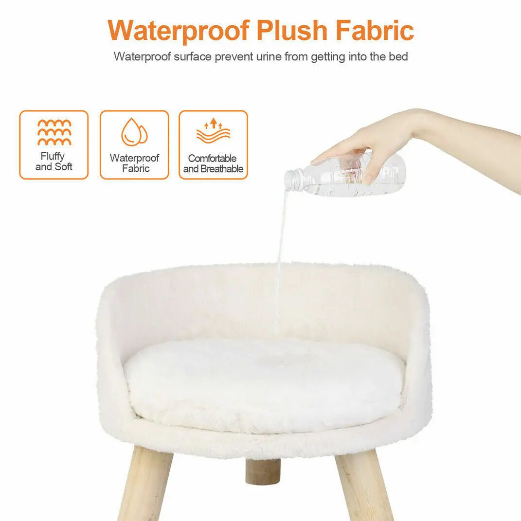NONECN Luxury Soft Cat Bed Warm Plush Fabric Nesting Chair
