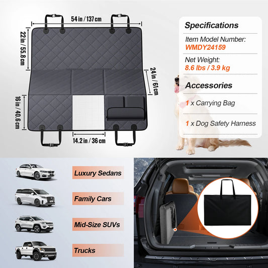SucceBuy Back Seat Extender Dog Hammock For Car Waterproof Hard Bottom
