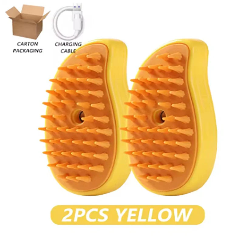 Steam hair removal brush electric spray cat hair brush three in one silicone brush used to massage pets remove floating hairs