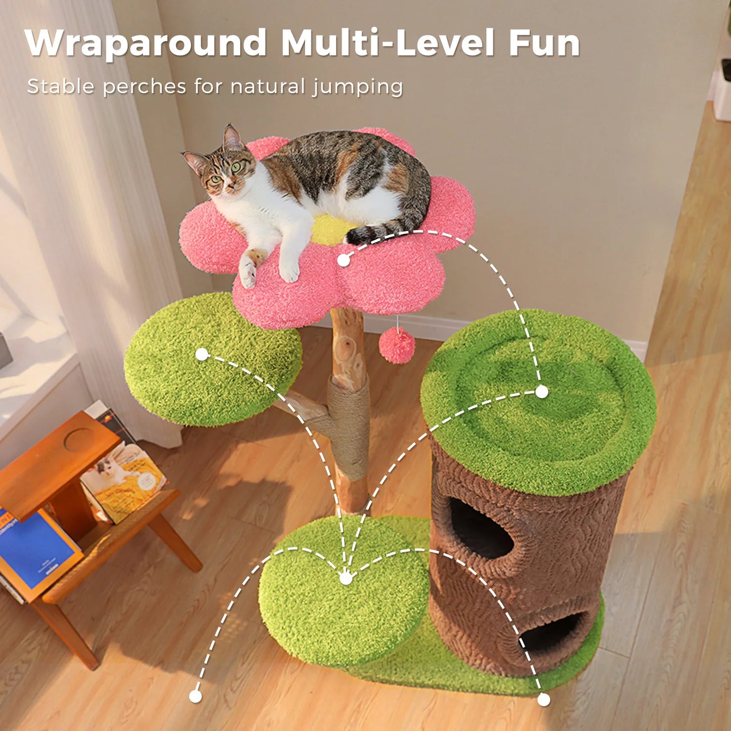PAWZ Road Cat Tree Tower With Condos And Scratching Post