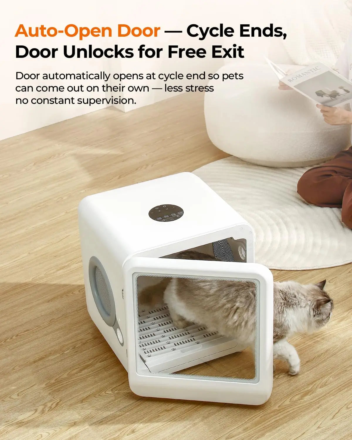 Automatic Pet Dryer Box With Gentle Airflow For Cats