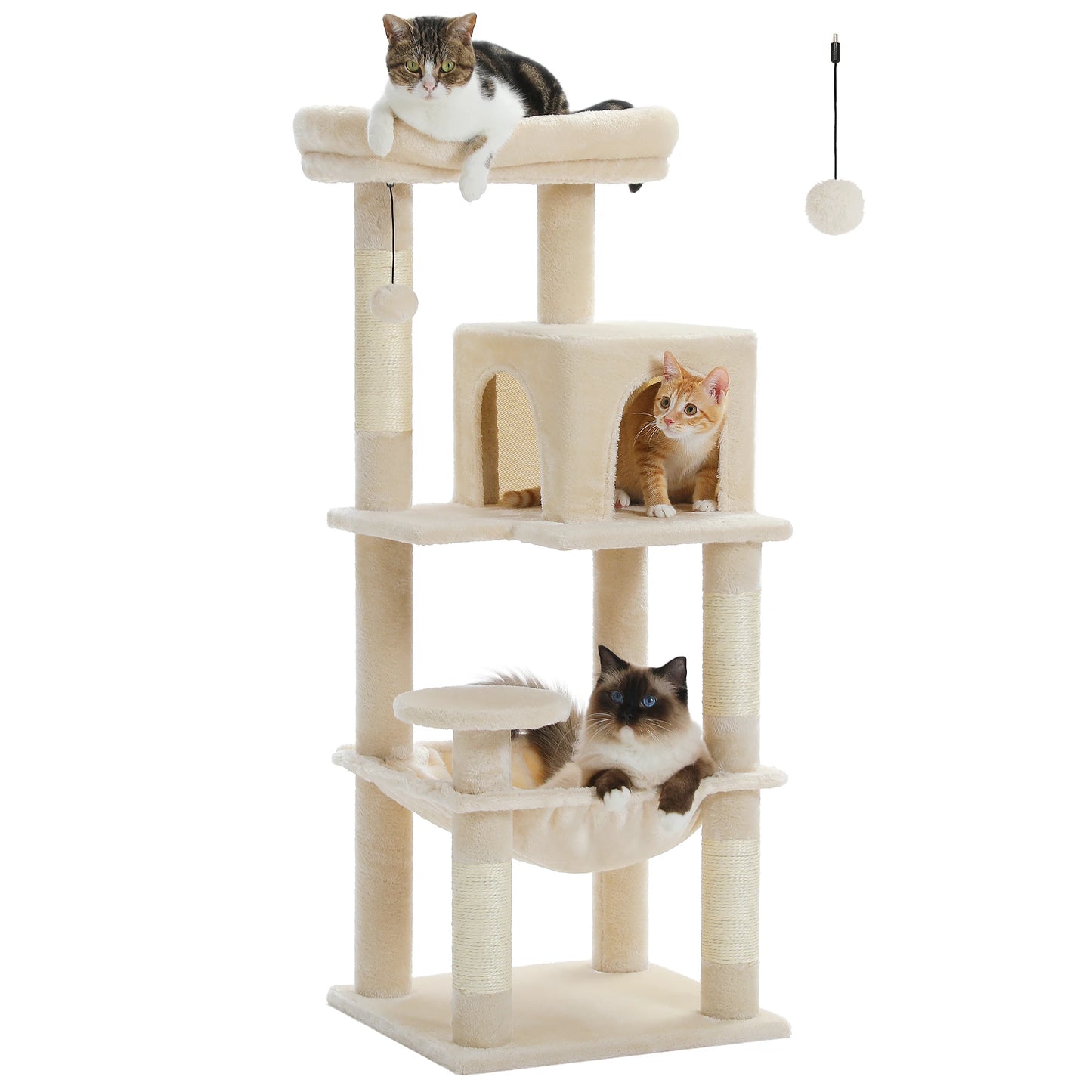 PETEPELACN Cat Tree Indoor 5-Tier Cat Tower With Metal Frame