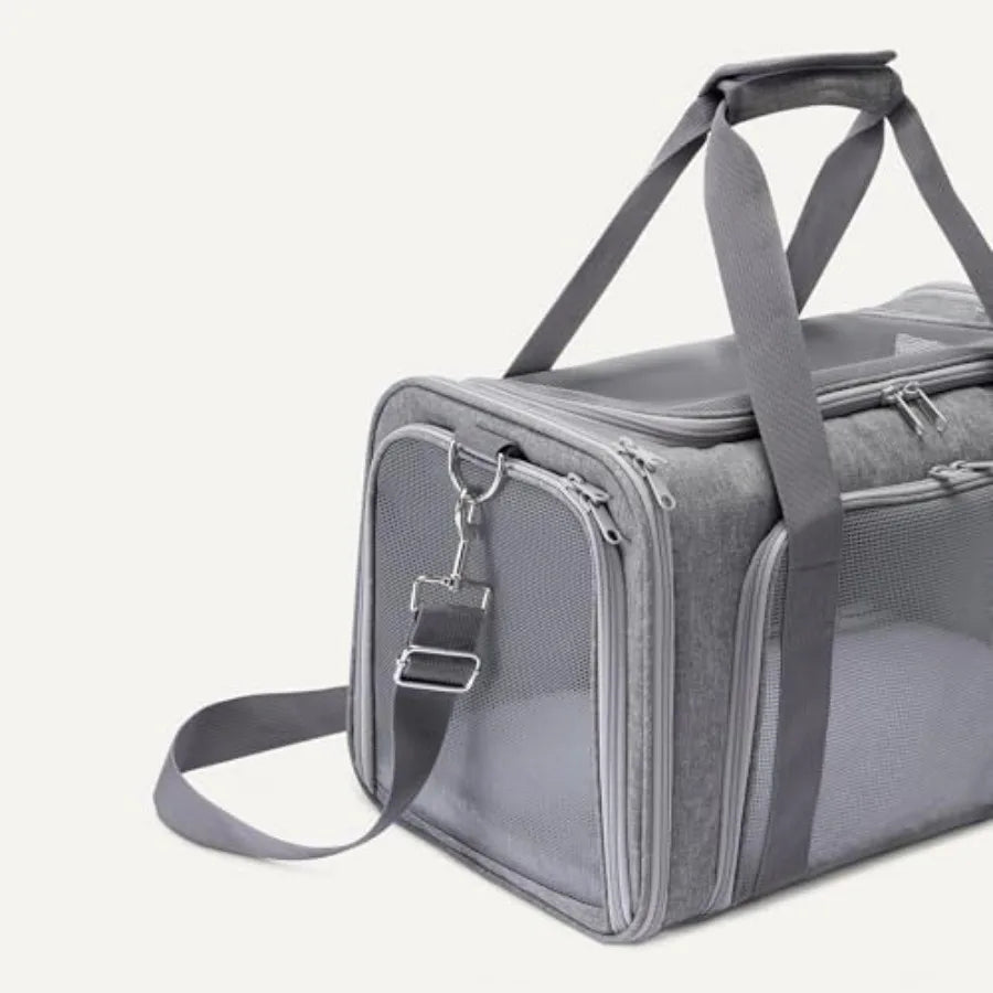 Soft Cat and Dog Carrier with Adjustable Shoulder Strap, Airline-Approved, Foldable and Portable Design, Mesh Ventilation, Fold