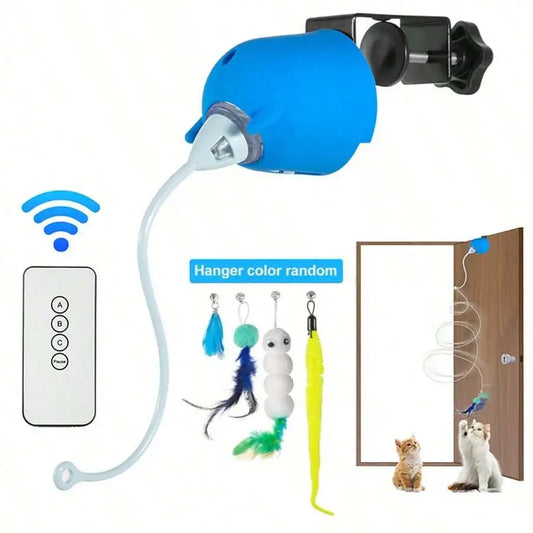Interactive Cat Toy With Remote Control And Replaceable Heads