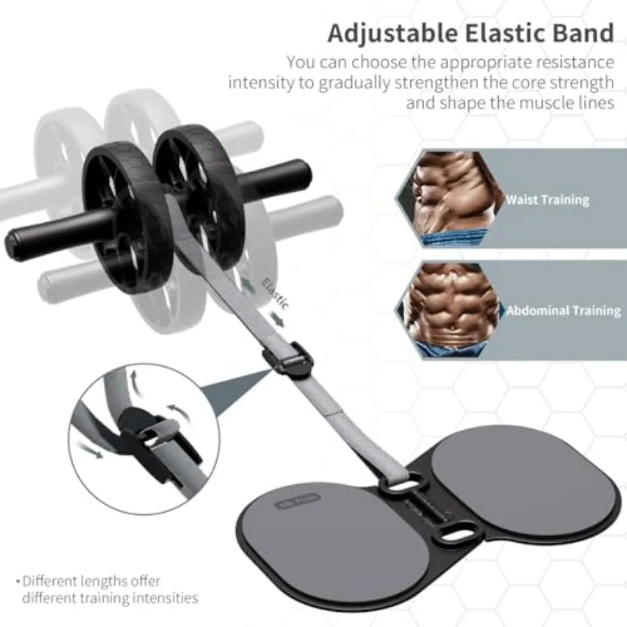 Ab Roller Wheel with Adjustable Resistance Automatic Rebound Abs and Core Workout Equipment for Beginners All Levels and Post-E