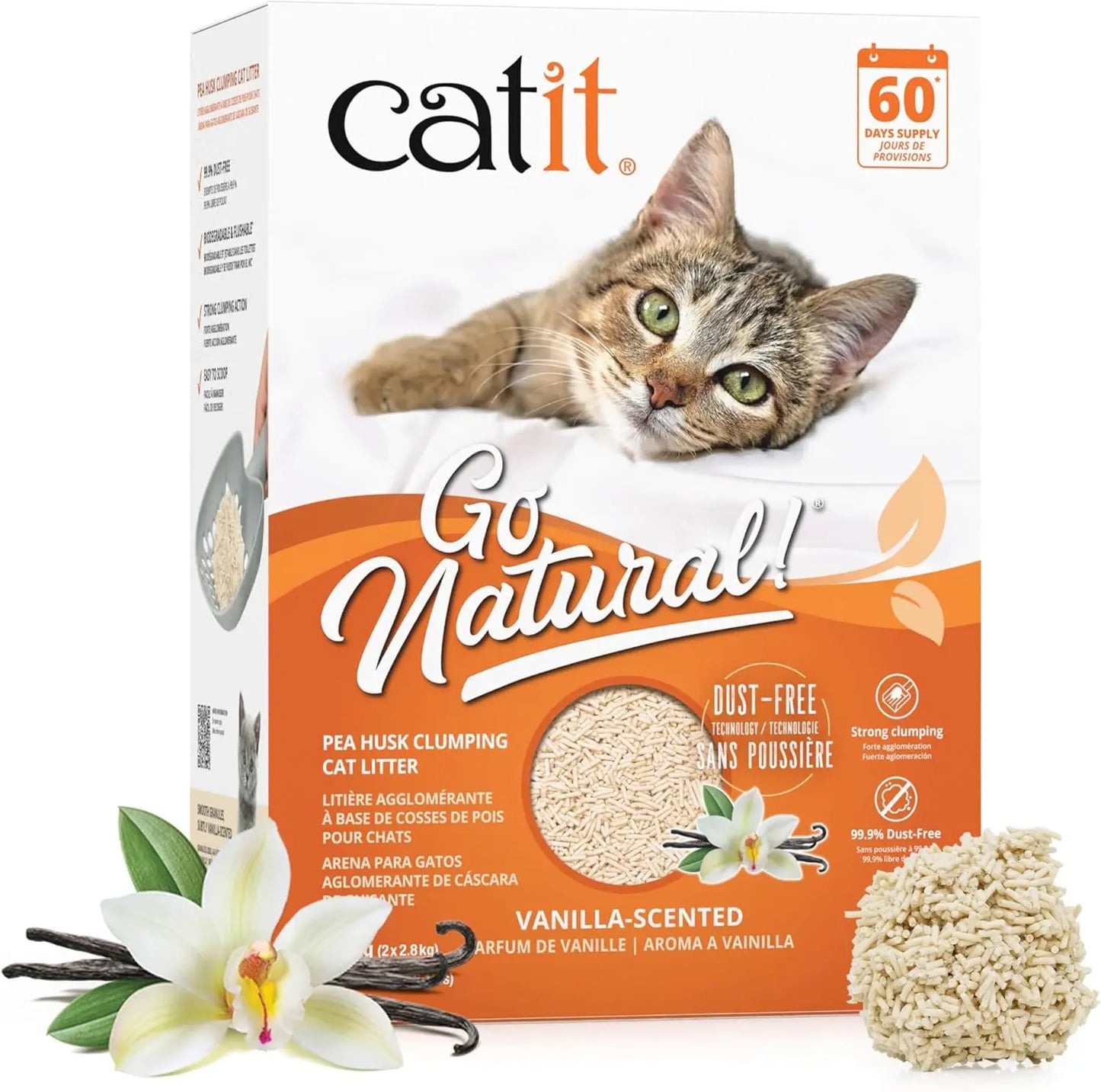 Natural Pea Husk Clumping Cat Litter Dust Free Odor Control