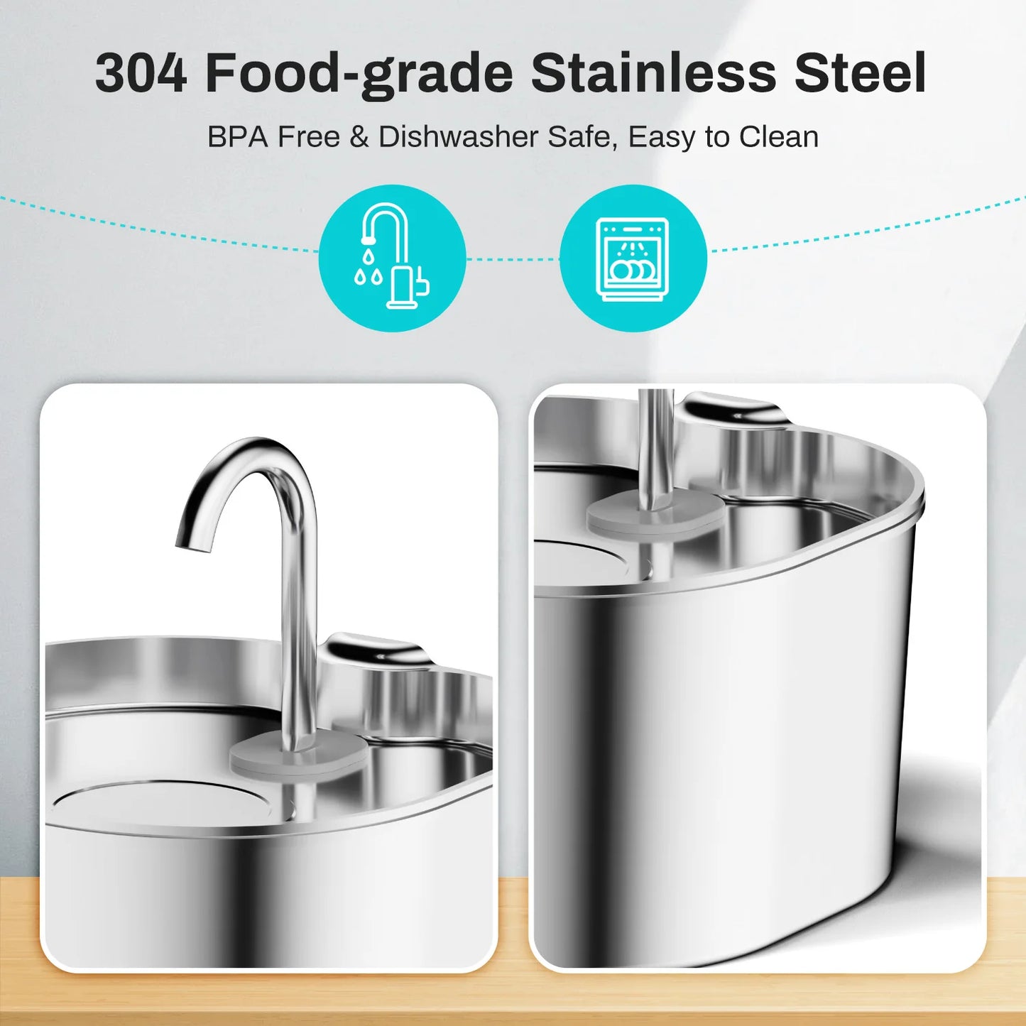 Automatic Stainless Steel Pet Water Fountain for Cats and Dogs
