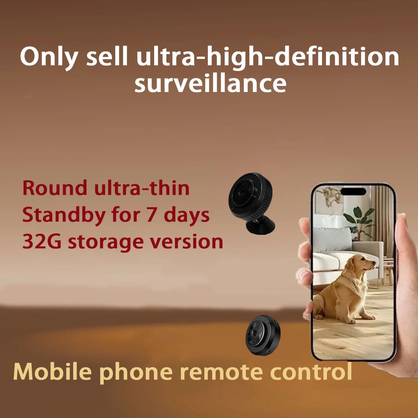 Brand Smart Compact Camera Wireless Mini Full Hd Night Vision Camera Suitable for Home Pet and Vehicle Monitoring Home Use Wifi Connected to Mobile Phone Remote Mini Portable Camera Motion Detection Alarm Non-Concealed Pinhol